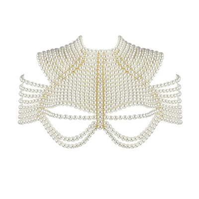 Fashion Pearl Shawl Tops  O-neck Handmade Beading Shawl Top