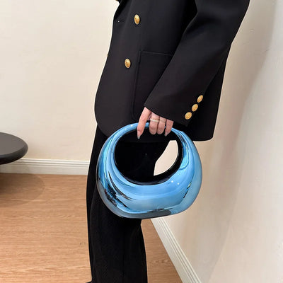 Golden Evening Handbag For Women PVC Wrist Bag