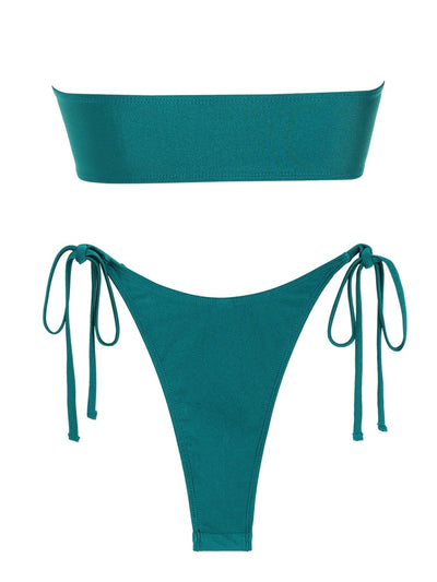 Solid O Ring Tie Side Swimsuit