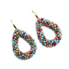 Mixed Color Big Drop Earrings Colorful Bead Handmade Threading Crystal Earrings