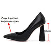 Women Gneuine Leather Pumps Fashion Splike High Heels Pointed Toe shoes