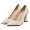 Women Gneuine Leather Pumps Fashion Splike High Heels Pointed Toe shoes