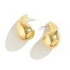 Vintage Gold Color Chunky Water Drop Dome Stud Earrings