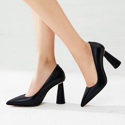 Women Gneuine Leather Pumps Fashion Splike High Heels Pointed Toe shoes