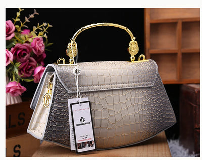 Luxury Fashion Genuine Leather Women's Handbags Crocodile Pattern Shoulder Messenger Bag