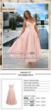 Women Elegant Long Spaghetti Strap Sleeveless Double Layer A-Line Dress