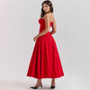 Suninheart Summer Formal Occasion Strapless Dress Sexy Elegant Fit and Flare Birthday Party Dresses Red Women's Clothing
