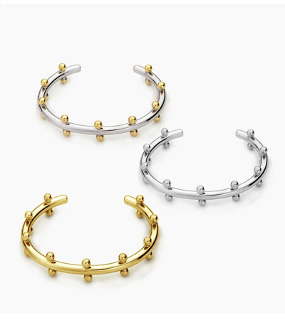 Noeud Armband Gold Color Bracelet Manchette Bangles Metal Beads Cuff Bracelets