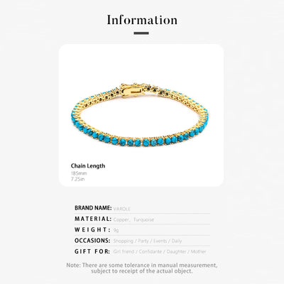 Luxury Turquoise Chain Bracelet