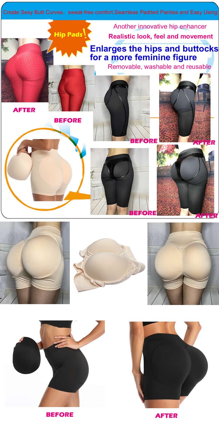 Sexy Ladies High-Waist Slimming Seamless Butt-Pads Women