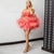 Pretty Short Tulle Coral Red Ruffles Tiered Mini Dress